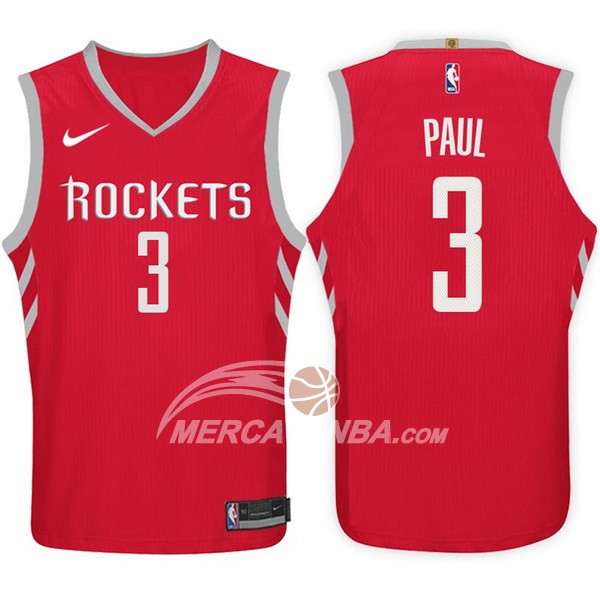 Maglia NBA Paul Houston Rockets Rojo